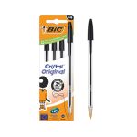 Bic Cristal Ballpoint Pen Medium Black (Pack of 4) 516335 image 3