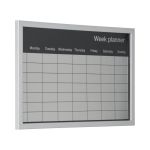 Bi-Office Magnetic Weekly Silver Finish Planner Grey Frame 60x40cm mm03108529 image 2