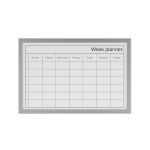 Bi-Office Magnetic Weekly Planner Whiteboard Grey Frame 60x40cm mm03000839 image 1