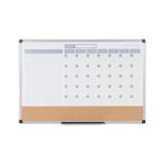 Bi-Office Maya 3-In-1 Magnetic Month Planner Lacquered Steel/Cork 90x60cm MB0707186P image 1