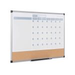 Bi-Office Maya 3-In-1 Magnetic Month Planner Lacquered Steel/Cork 90x60cm MB0707186P image 2