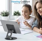 Contour Ergonomics Rotating Hinged Tilting And Rotating Tablet/Phone Stand 4-13 Inches Blk CE10140 image 3