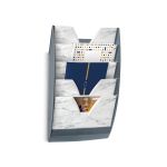 CEP Mineral Marble 5 Compartment Wall File Grey 1001541611 image 1