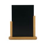 Deflecto Double Sided Large Countertop Chalkboard Information Display Teak TCB-LG-TE image 1