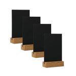 Deflecto Double Sided A4 Countertop Chalkboard Information Display Dark Oak (Pack of 4) TCB-A4-OAKX4 image 1