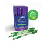 Swash Triangular Ballpoint Pens Rubber-Grip Purple (Pack of 40) + 3 Free Green BBT40PUR image 2