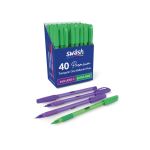 Swash Triangular Ballpoint Pens with Rubber Grip 40 Green + 3 Purple (Pack of 43) BBT40GN image 2