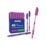 Swash Triangular Ballpoint Pens with Rubber Grip 40 Pink + 3 Purple (Pack of 43) BBT40PK image 2