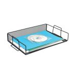 5 Star Office Mesh Letter Tray Scratch Resistant Stackable Side Load Landscape Foolscap Black image 2