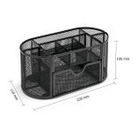 5 Star Office Desk Organiser Mesh Scratch Resistant with Non Marking Rubber Pads Black image 2