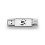 5 Star USB 3.2 Gen 1 Combo Flash Memory Drive with USB A/C 64GB Silver 667950 image 1