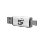 5 Star USB 3.2 Gen 1 Combo Flash Memory Drive with USB A/C 64GB Silver 667950 image 2