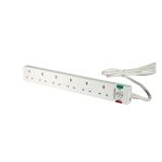 5 Star 6-Gang Surge Protection Extension Lead 2m White FS668151 image 5