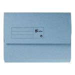 5 Star Office Document Wallet Half Flap 285gsm Recycled Capacity 32mm A4 Blue (Pack of 50) image 1