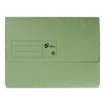5 Star Office Document Wallet Half Flap 285gsm Recycled Capacity 32mm A4 Green (Pack of 50) image 1