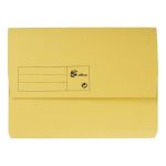 5 Star Office Document Wallet Half Flap 285gsm Recycled Capacity 32mm A4 Yellow (Pack of 50) image 1