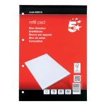 5 Star Office Refill Pad Headbound 70gsm Ruled Margin Punched 4 Hole 160pp A4 Red/White (Pack of 10) image 1