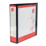 5 Star Office A4 Presentation Ring Binder Polypropylene 50mm 4D-Ring Black (Pack of 10) image 1