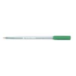 5 Star Office Ball Pen Clear Barrel Medium 1mm Tip 0.7mm Line Green (Pack of 20) image 1