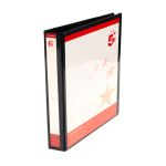 5 Star Office A4 Presentation RBnd Polypropylene 25mm 2D-Ring Black (Pack of 10) image 1