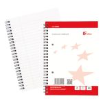 5 Star Office Notebook Wirebound Ruled Margin Perforated 2 Holes 100pp A5+ Red/White (Pack of 10) image 1