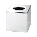 Devon Cube Tissue Box Holder Chrome (Pack of 6) 4458 image 1