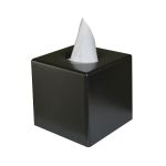 Devon Cube Tissue Box Holder Black (Pack of 6) 4621 image 2