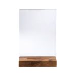 Exacompta Portrait Stand Up Sign Holder A5 with Wood Base 85258D image 2