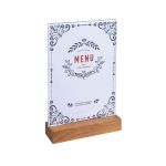 Exacompta Portrait Stand Up Sign Holder A5 with Wood Base 85258D image 5