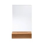 Exacompta Portrait Stand Up Sign Holder A6 with Wood Base 86258D image 2