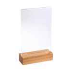 Exacompta Portrait Stand Up Sign Holder A6 with Wood Base 86258D image 5