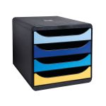 Exacompta Bee Blue Big Box Recycled 4 Drawer Assorted 3104202D image 1