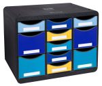 Exacompta Bee Blue Store Box Recycled 11 Drawers Assorted 3137202D image 2