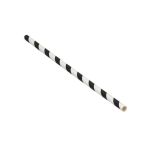 Go-Pak Paper Straw 200mm x 6mm Black/White Striped (Pack of 5000) D22033 image 1