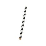 Go-Pak Paper Straw 200mm x 6mm Black/White Striped (Pack of 5000) D22033 image 2