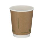 Go-Pak Double Wall Coffee Cup PLA Lined 8oz Kraft (Pack of 500) B04012 image 2