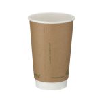 Go-Pak Double Wall Coffee Cup PLA Lined 16oz Kraft (Pack of 500) B04014 image 2