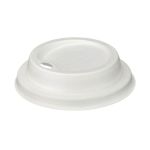 Go-Pak Moulded Fibre Coffee Cup Lid 8oz White (Pack of 1000) D06031 image 1