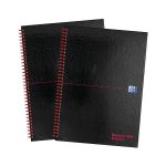 BlackNRed Hardback Wirebound Recycled Notebook A4 (Pack of 2) 400194990 image 2