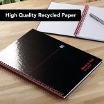 BlackNRed Hardback Wirebound Recycled Notebook A4 (Pack of 2) 400194990 image 4