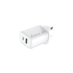 MediaRange GaN Fast Charging Adapter UK Plug 1xUSB-C and 1xUSB-A 25W White MRMA112-UK image 4