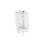 MediaRange GaN Fast Charging Adapter UK Plug 1xUSB-C and 1xUSB-A 25W White MRMA112-UK image 5