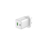 MediaRange GaN Fast Charging Adapter UK Plug 1xUSB-C and 1xUSB-A 45W White MRMA113-UK image 3
