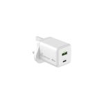 MediaRange GaN Fast Charging Adapter UK Plug 1xUSB-C and 1xUSB-A 45W White MRMA113-UK image 5
