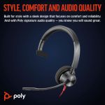 Poly Blackwire 3310 Monaural USB-C/A Headset 8X215AA image 3