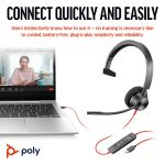 Poly Blackwire 3310 Monaural USB-C/A Headset 8X215AA image 5