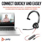Poly Blackwire 3310 Monaural MS USB-C/A Headset 8X216AA image 5