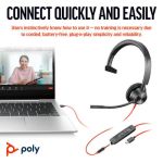 Poly Blackwire 3315 Monaural MS USB-C/A +3.5mm Headset 8X218AA image 4