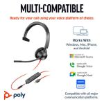 Poly Blackwire 3315 Monaural MS USB-C/A +3.5mm Headset 8X218AA image 9