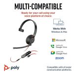 Poly Blackwire 5210 Monaural USB-C/A +3.5mm Headset Bulk 8X230A6 image 4